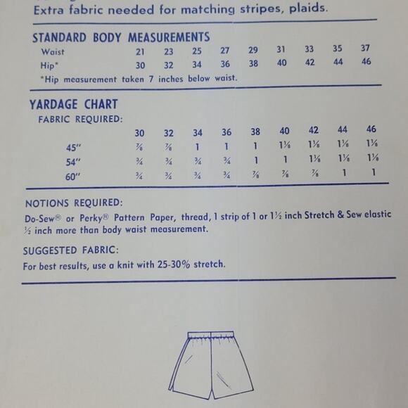 Vintage 1974 Stretch & Sew 650 Tennis Shorts Knit Fabric Uncut Sewing Pattern - Picture 2 of 4